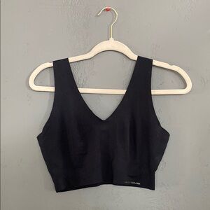 Lucky Brand Black V-Neck Sports Bra No Padding Size XL